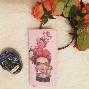 FRIDA KAHLO Surrealist Pink Sacred Heart Wallet